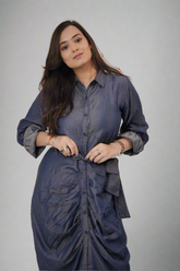 Classic Denim Shirt Dress with Belt
